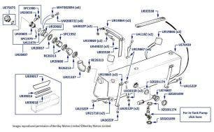 Fuel Tank, Corniche & Continental, chassis numbers 20010-29290 (cars for USA, Japan, Australia & Middle East)