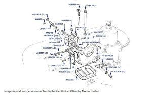 Tee-Piece, Intake Manifold to SU Carburetor, Silver Spirit, Silver Spur, Bentley Mulsanne & Eight, chassis numbers 01001-16970 (other than USA, Japan & Australia)