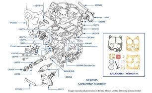 Carburetor, Corniche & Continental, chassis numbers 05112-16968 (other than USA, Japan & Australia)