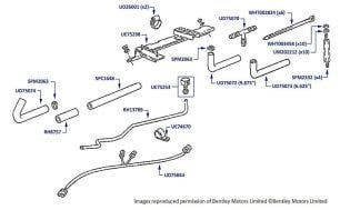 Turbo Boost Pipes & Hoses, Continental R, chassis numbers 42501-52000