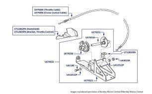 Throttle Linkage, Engine Bay, Azure, chassis numbers 50801-53829