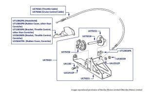 Throttle Linkage, Engine Bay, Silver Dawn, chassis numbers 59003-66305