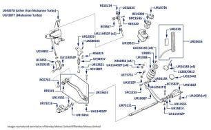 Throttle Pedal & Linkage, Mulsanne Turbo, chassis numbers 04233-10063 (right hand drive)