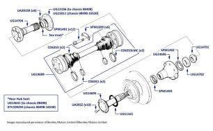 Drive Shaft, Mulsanne Turbo, Turbo R & Turbo RL, chassis numbers 04233-16530