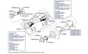 Drive Shaft, Silver Spur, chassis numbers 01540-31504 (cars with Lobro Coupling)