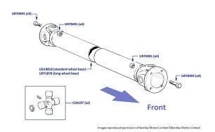 Propellor Shaft, Turbo R & Turbo RL, chassis numbers 20003-36323