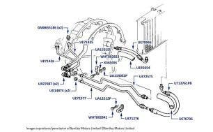 Gearbox Cooler Hoses & Pipes, Silver Spirit, Bentley Eight & Mulsanne S, chassis numbers 24514-36318