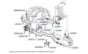 Gearbox Cooler Hoses & Pipes, Corniche & Continental, chassis numbers 30001-30638