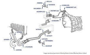 Gearbox Cooler Hoses & Pipes, Silver Spirit, Bentley Eight & Mulsanne S, chassis numbers 44007-46740