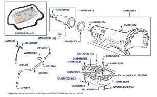 Gearbox Casing, Sump & Dipstick, Silver Spur, chassis numbers 31002-36322