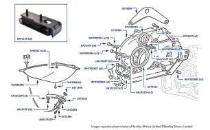 Gearbox Mounting Adaptor & Timing Sensor, Silver Spur & Silver Dawn, chassis numbers 57001-66587