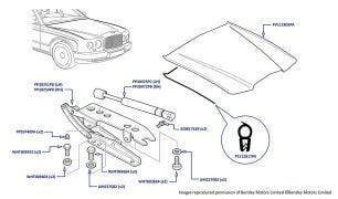 Bonnet/Hood, Arnage Green Label, Arnage 4.4L Birkin, Arnage Red Label, Arnage Le Mans, Arnage R (chassis 08323-09114), Arnage RL (chassis 19150-19162) & Arnage T (chassis 08200-09115)