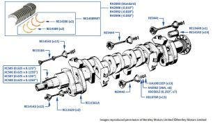 Crankshaft & Main Bearings, 4.5 Litre Engine