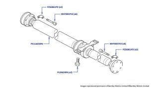 Propellor Shaft, Arnage R (chassis 12007-14308), Arnage T (chassis 12000-14285), Arnage Final Series (all chassis), Azure (chassis 12009-14495) & Brooklands Coupe (all chassis)