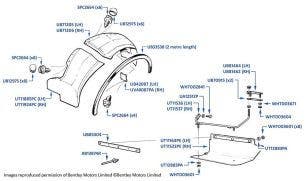 Undersheets (Front Wing/Fender), Silver Spur & Brooklands R, chassis 66001-66901