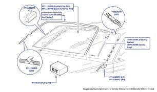 Windscreen, Arnage R (chassis 10101-12950), Arnage RL (chassis 19301-19591), Arnage T (chassis 10100-12948), Arnage Diamond Series & Arnage Blue Train